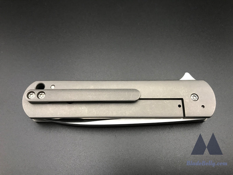 Ray Laconico Ezc - Satin Drop Point W/ Grooved Ti Handle