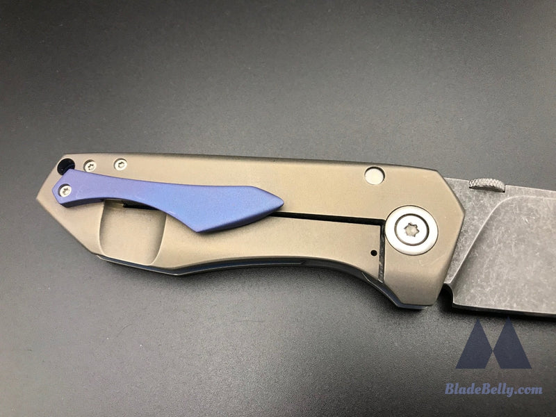 Sharknivco M11 Framelock Flipper - Acid Wash Blade And Bronze Stonewashed Handles