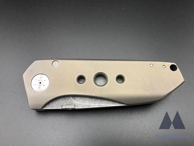 Sharknivco M11 Framelock Flipper - Acid Wash Blade And Bronze Stonewashed Handles