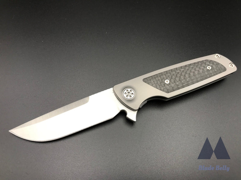 Sharp By Design Micro Typhoon - Satin Drop Point W/ Carbon Fiber Inlays