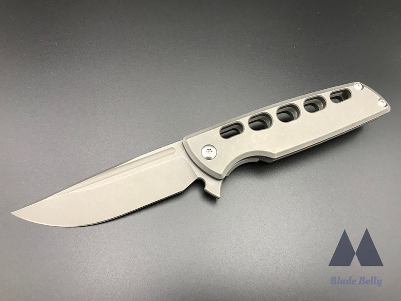 Sharp By Design Mini Typhoon - Stonewashed Drop Point And Aspirated Handles