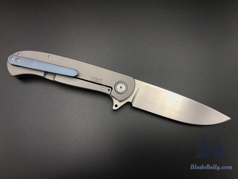 Trevor Burger Atlas Cfl #0419 - Hand Rub Blade Zirc Bolsters And Marbled Carbon Fiber Scales