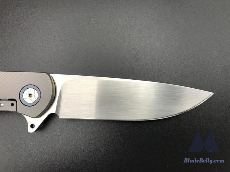 Trevor Burger Atlas Cfl #0419 - Hand Rub Blade Zirc Bolsters And Marbled Carbon Fiber Scales