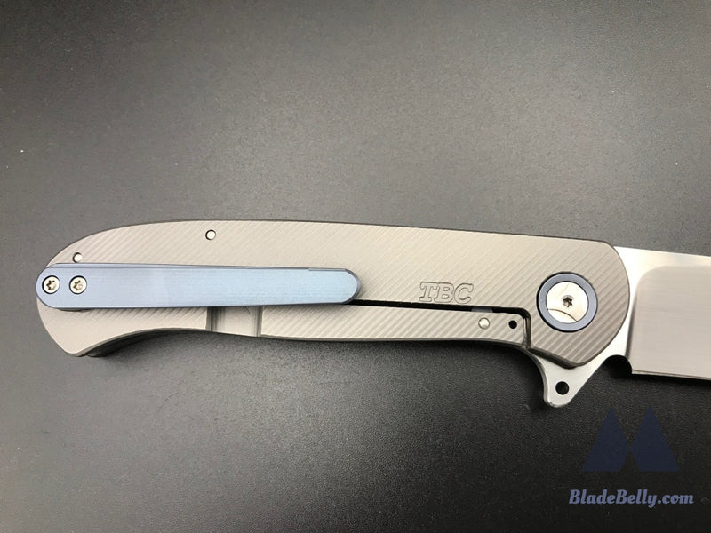 Trevor Burger Atlas Cfl #0419 - Hand Rub Blade Zirc Bolsters And Marbled Carbon Fiber Scales