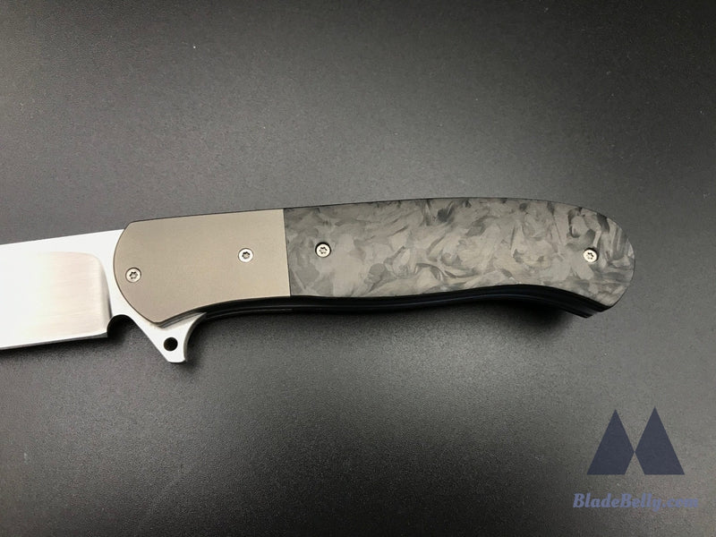 Trevor Burger Atlas Plus - Hand Rub Blade Zirc Bolsters And Marbled Carbon Fiber Scales