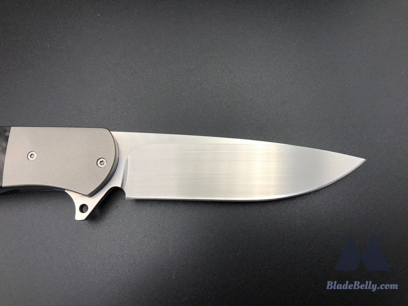 Trevor Burger Atlas Plus - Hand Rub Blade Zirc Bolsters And Marbled Carbon Fiber Scales