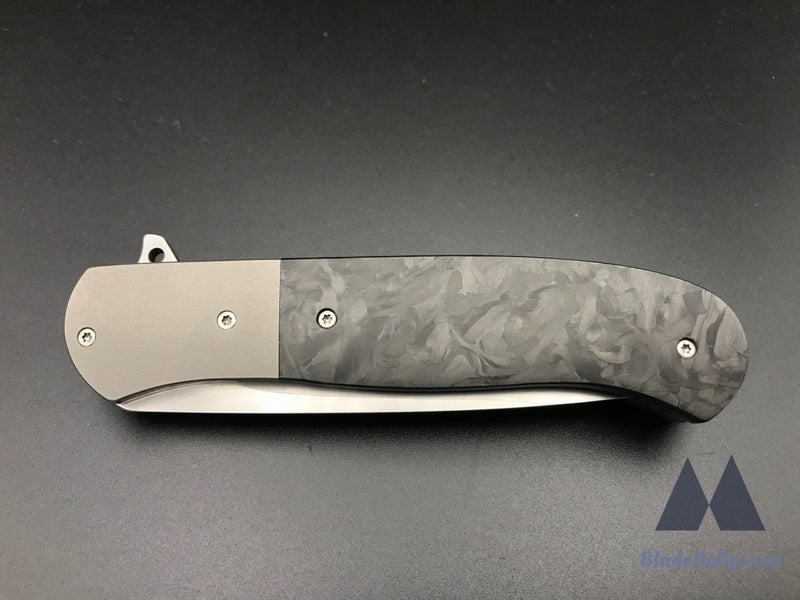 Trevor Burger Atlas Plus - Hand Rub Blade Zirc Bolsters And Marbled Carbon Fiber Scales