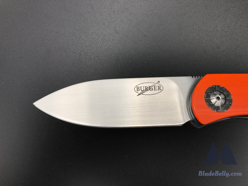 Trevor Burger Exk Plus - Rwl34 Blade W/ Lightning Strike And G10 Handle