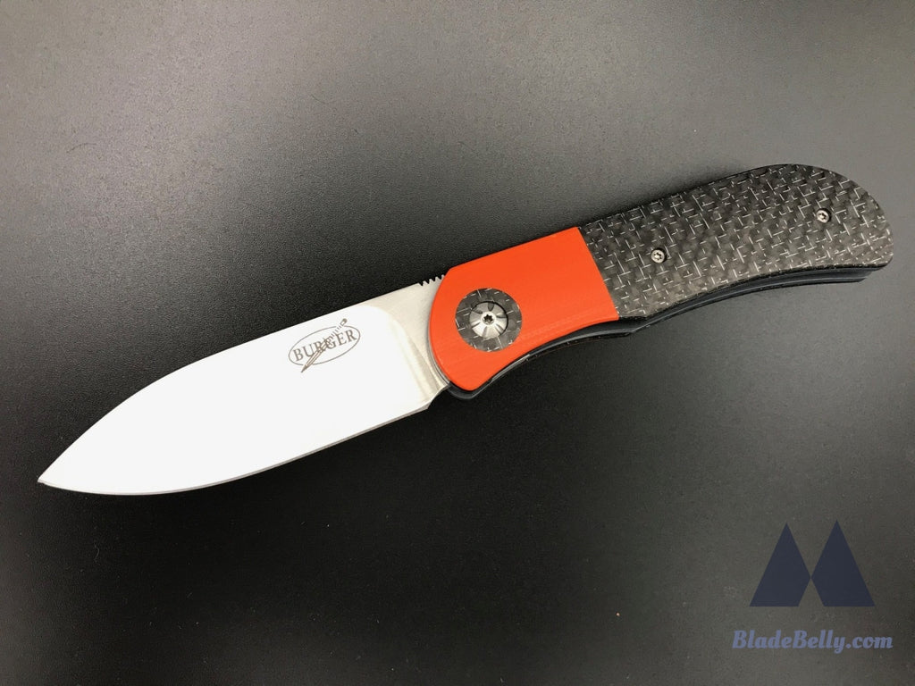 Trevor Burger Exk Plus - Rwl34 Blade W/ Lightning Strike And G10 Handle